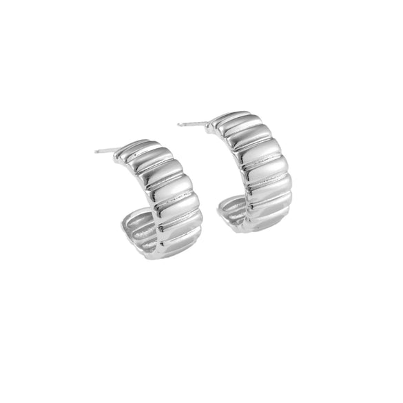 Wholesale Women's Copper Geometric Irregular C Ring Earrings With Electroplating