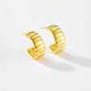 Wholesale Women's Copper Geometric Irregular C Ring Earrings With Electroplating