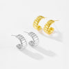Wholesale Women's Copper Geometric Irregular C Ring Earrings With Electroplating