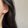 Wholesale Women's Copper Geometric Irregular Flower Earrings With Electroplating Treatment