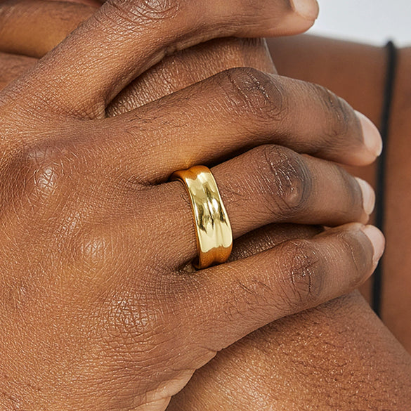 Wholesale Women's Copper Geometric Irregular Goldplated Ring