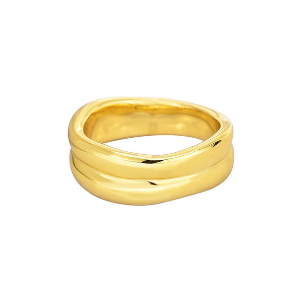 Wholesale Women's Copper Geometric Irregular Goldplated Ring