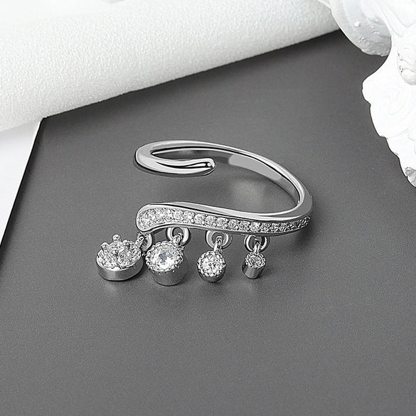 Wholesale Women's Copper Geometric Leaf Ring With Electroplating