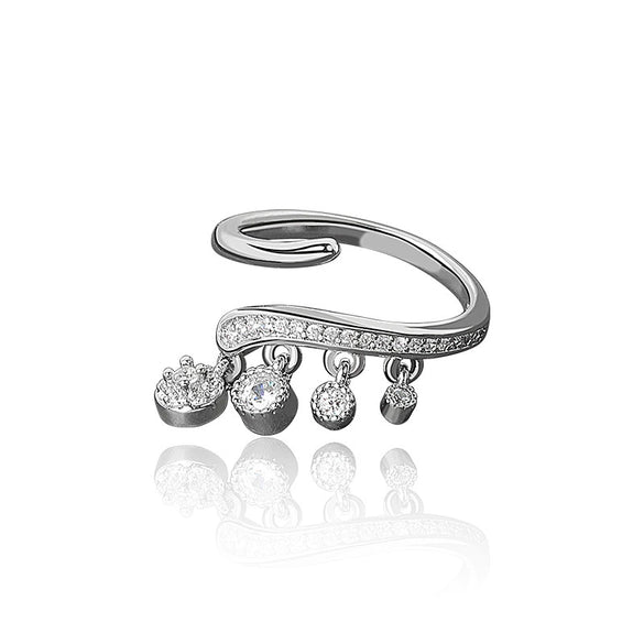 Wholesale Women's Copper Geometric Leaf Ring With Electroplating