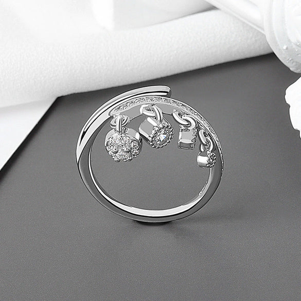 Wholesale Women's Copper Geometric Leaf Ring With Electroplating