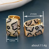 Wholesale Women's Copper Geometric Leopard Print Zirconia Earrings