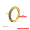 Wholesale Women's Copper Geometric Light Luxury Microinlaid Zircon Opening Adjustable Ring With Electroplating