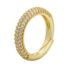 Wholesale Women's Copper Geometric Light Luxury Microinlaid Zircon Opening Adjustable Ring With Electroplating