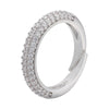 Wholesale Women's Copper Geometric Light Luxury Microinlaid Zircon Opening Adjustable Ring With Electroplating