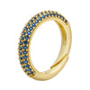 Wholesale Women's Copper Geometric Light Luxury Microinlaid Zircon Opening Adjustable Ring With Electroplating