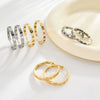 Wholesale Women's Copper Geometric Light Luxury Style Inlaid Zircon Earrings