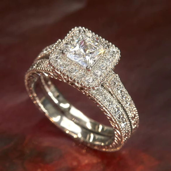 Wholesale Women's Copper Geometric Light Luxury Style Rings With Zirconia Design