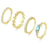 Wholesale Women's Copper Geometric Marquise Ring Set With Zirconia Design