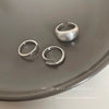 Wholesale Women's Copper Geometric Matte Silver Brushed Open Finger Ring With Electroplating