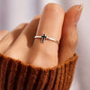 Wholesale Women's Copper Geometric Metal Oil Drop Cross Ring Jewelry With Electroplating Minimalist Design