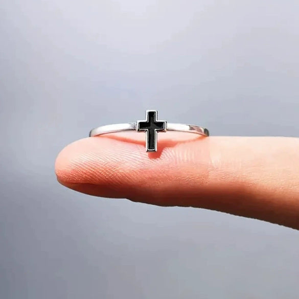 Wholesale Women's Copper Geometric Metal Oil Drop Cross Ring Jewelry With Electroplating Minimalist Design