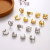 Wholesale Women's Copper Geometric Microinlaid Zircon Cartilage Ear Clip Electroplated