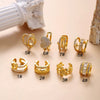 Wholesale Women's Copper Geometric Microinlaid Zircon Cartilage Ear Clip Electroplated