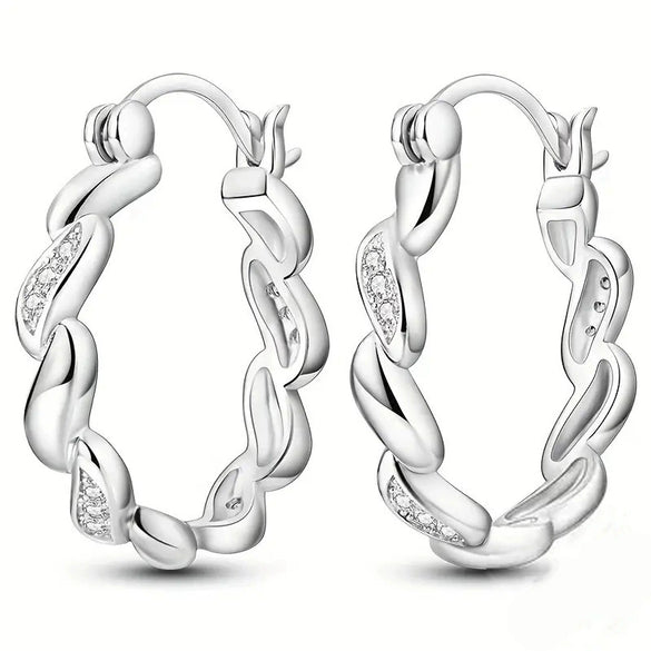 Wholesale Women's Copper Geometric Microinlaid Zircon Earrings Accessible Luxury Fashion Accessories