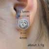 Wholesale Women's Copper Geometric Microinlaid Zircon Earrings Fashion Exquisite Shiny Light Luxury Style