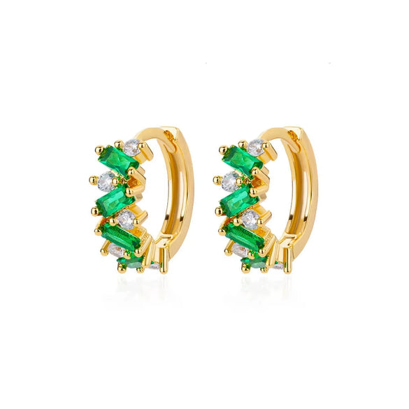 Wholesale Women's Copper Geometric Microinlaid Zircon Earrings