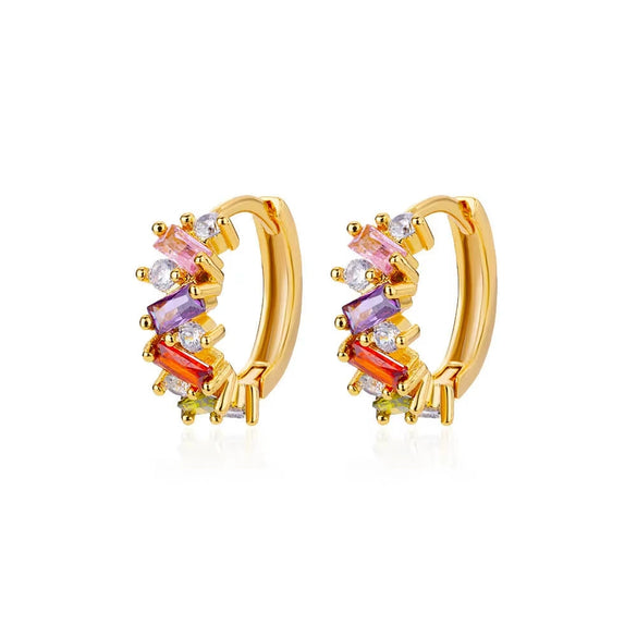 Wholesale Women's Copper Geometric Microinlaid Zircon Earrings