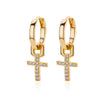 Wholesale Women's Copper Geometric Microinlaid Zircon Earrings