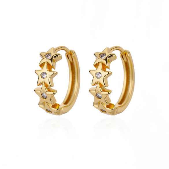 Wholesale Women's Copper Geometric Microinlaid Zircon Earrings