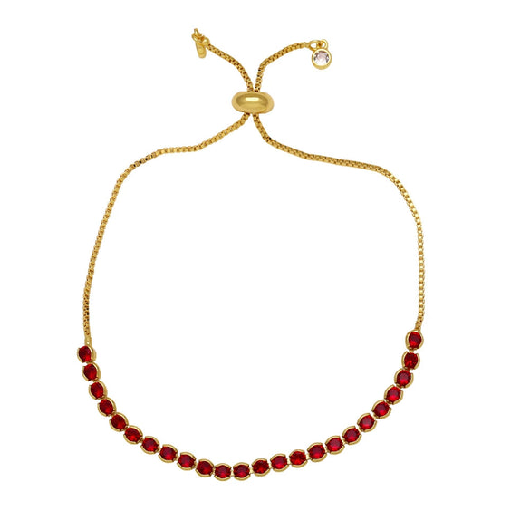 Wholesale Women's Copper Geometric Microinlay Colorful Zircon Adjustable Bracelet