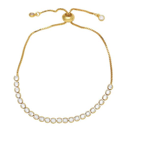 Wholesale Women's Copper Geometric Microinlay Colorful Zircon Adjustable Bracelet