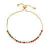 Wholesale Women's Copper Geometric Microinlay Colorful Zircon Adjustable Bracelet