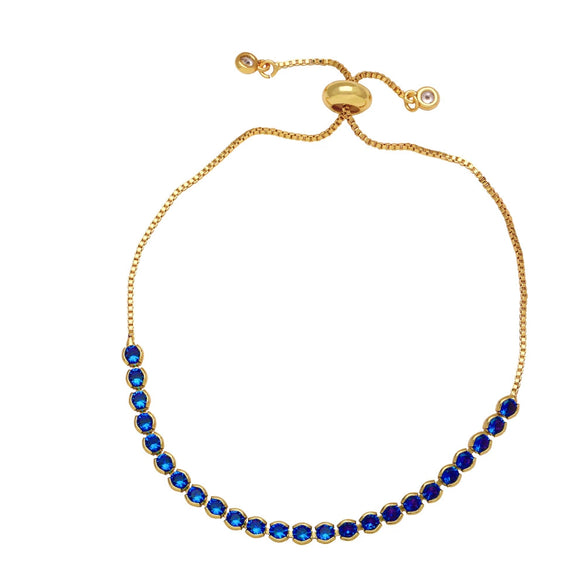 Wholesale Women's Copper Geometric Microinlay Colorful Zircon Adjustable Bracelet