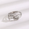 Wholesale Women's Copper Geometric Multilayer Crossrotating Flexible Strain Opening Adjustable Anxiety Transfer Ring With Electroplating