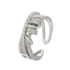 Wholesale Women's Copper Geometric Multilayer Crossrotating Flexible Strain Opening Adjustable Anxiety Transfer Ring With Electroplating