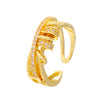 Wholesale Women's Copper Geometric Multilayer Crossrotating Flexible Strain Opening Adjustable Anxiety Transfer Ring With Electroplating