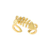 Wholesale Women's Copper Geometric Ocean Starfish Conch Open Ring Goldplated