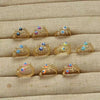 Wholesale Women's Copper Geometric Oildrip Ring Jewelry With 18K Gold Electroplating