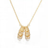 Wholesale Women's Copper Geometric Oildripping Ballet Shoe Pendant Necklace With O Word Chain