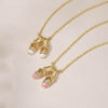 Wholesale Women's Copper Geometric Oildripping Ballet Shoe Pendant Necklace With O Word Chain