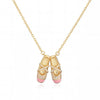 Wholesale Women's Copper Geometric Oildripping Ballet Shoe Pendant Necklace With O Word Chain