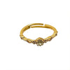 Wholesale Women's Copper Geometric Olive Green Zircon Opening Adjustable Ring With Electroplating
