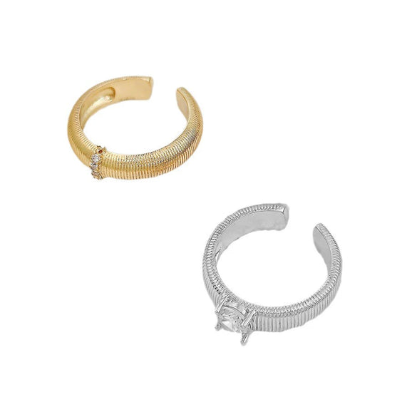 Wholesale Women's Copper Geometric Open Plain Ring With Electroplating For Lovers Stacked Wearing High Luxury Niche Style