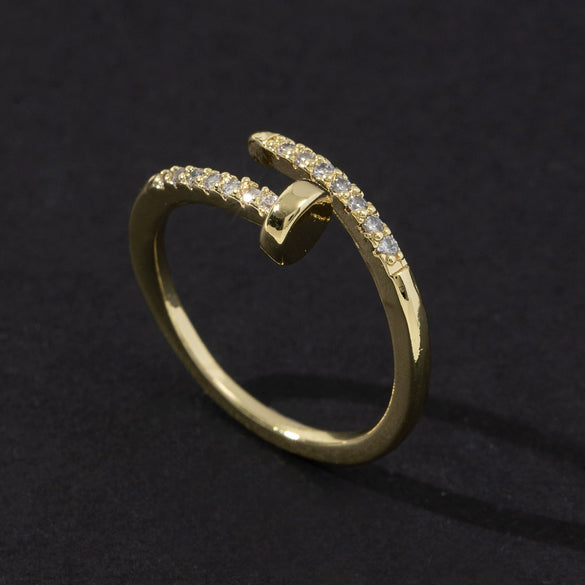 Wholesale Women's Copper Geometric Open Ring With Electroplating Light Luxury Niche Fashion Design Retro Style