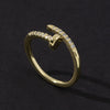 Wholesale Women's Copper Geometric Open Ring With Electroplating Light Luxury Niche Fashion Design Retro Style