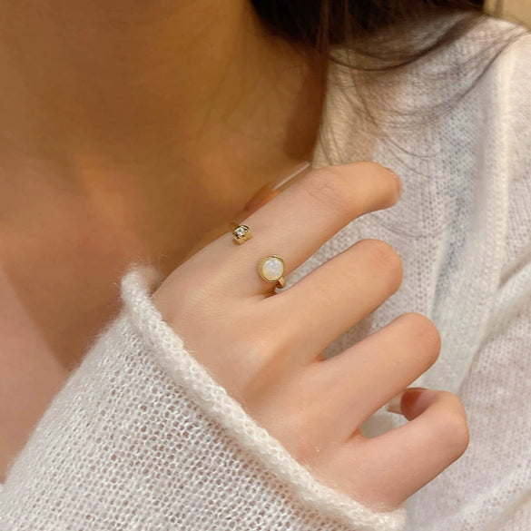 Wholesale Women's Copper Geometric Open Ring With Electroplating Retro Style