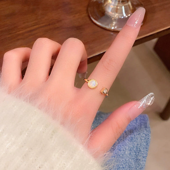 Wholesale Women's Copper Geometric Open Ring With Electroplating Retro Style