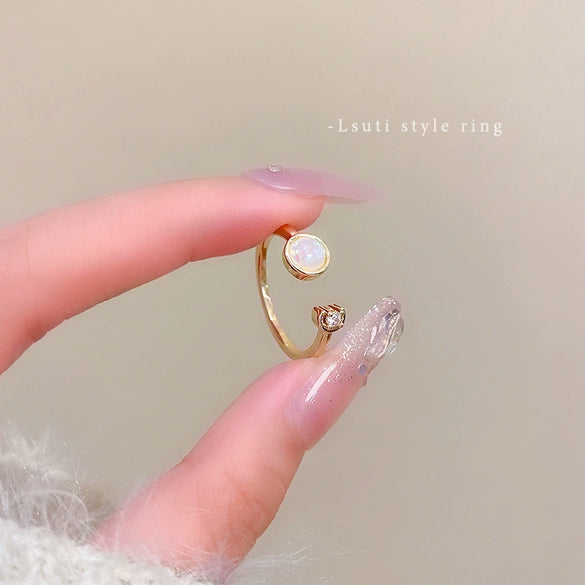 Wholesale Women's Copper Geometric Open Ring With Electroplating Retro Style