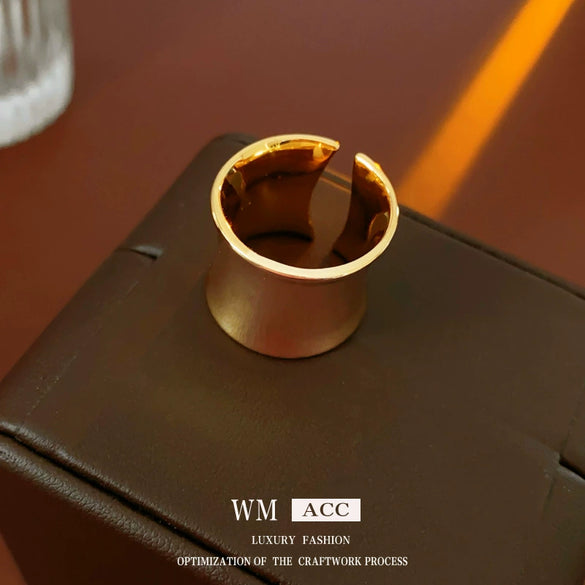 Wholesale Women's Copper Geometric Open Waist Ring With Electroplating Cool And Fashionable Style