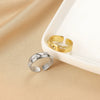 Wholesale Women's Copper Geometric Opening Zircon Flower Ring With Electroplating