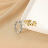 Wholesale Women's Copper Geometric Opening Zircon Flower Ring With Electroplating